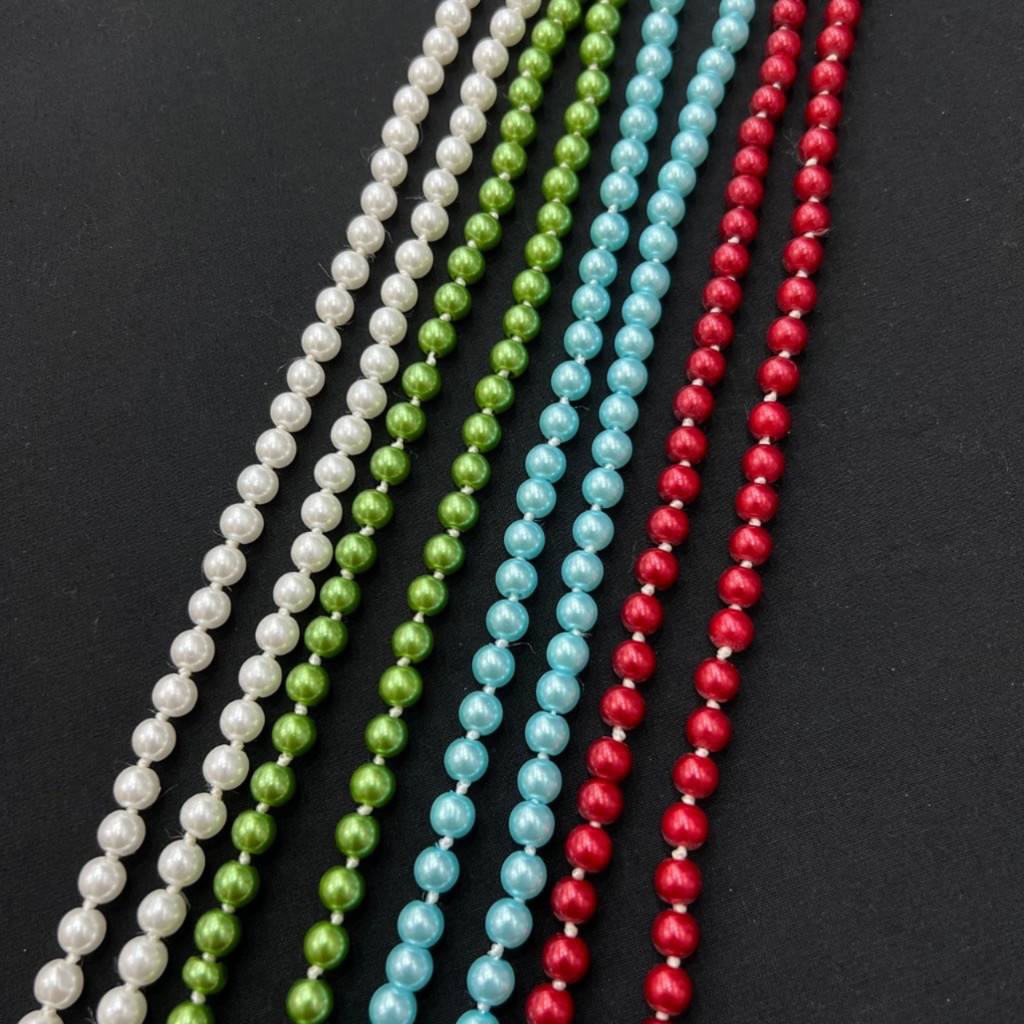 Fashion jewele สร้อยสังวาลย์มุกชุดไทย เครื่องประดับชุดไทย ยาวประมาณ150cm มีหลายสี พร้อมส่ง