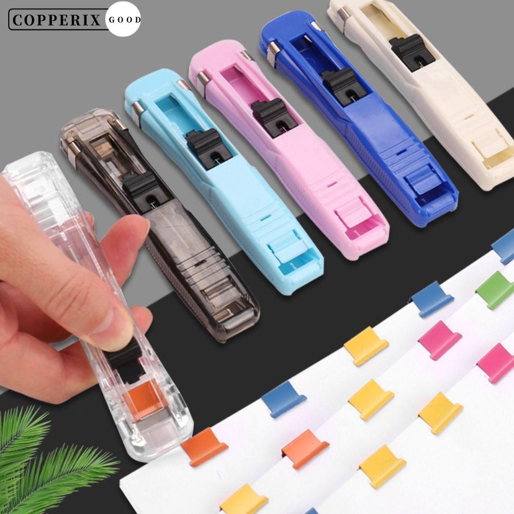 COPPERIX คลิป Pusher, Reusable Hand Push Clamp, Simple Traceless โลหะเอกสารแฟ้มเย็บกระดาษของขวัญนักเรียน