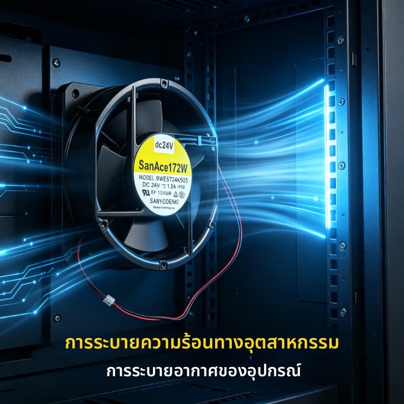 9WE5724K505 17251 24V 1.3A พัดลมระบายความร้อนกันน้ํา 172x150x51 มม.IP68 ทนอุณหภูมิสูง