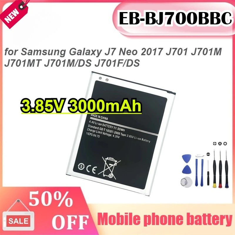 EB-BJ700BBC 3.85V 3000mAh สําหรับ Samsung Galaxy J7 Neo 2017 J701 J701M J701MT J701M/DS J701F/DS แบต