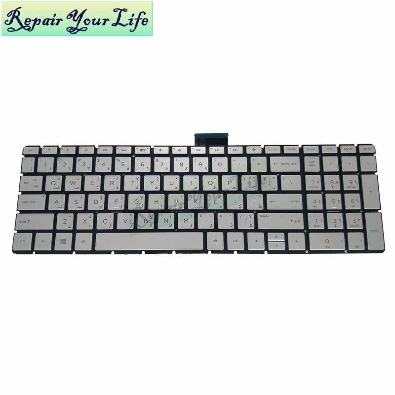 แป้นพิมพ์เรืองแสง Azerty ฝรั่งเศสอาหรับสําหรับ HP ENVY X360 15M 15-BP BP000 15-BS 15-BW 15-CK 15-CB 