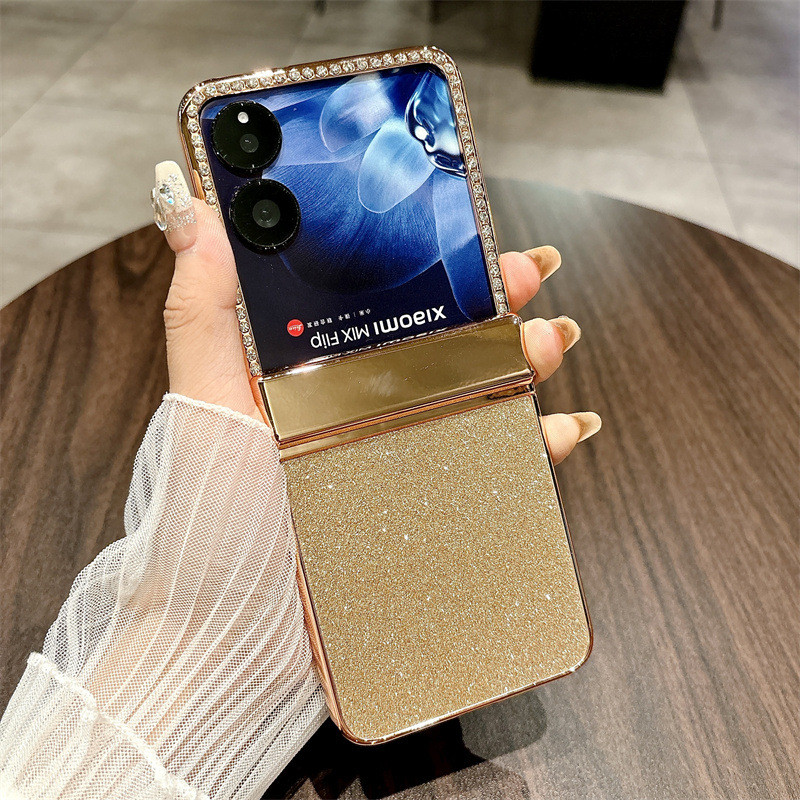 LUKEN Xiaomi MIX Flip2 เคสโทรศัพท์มือถือ mixflip พับคริสตัลแวววาวรวมทุกอย่างบานพับป้องกันการตก
