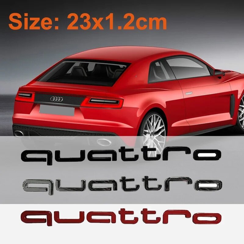 รถด้านหลังป้ายสติกเกอร์สําหรับ Quattro A3 A5 A6 A4 A1 A2 B6 B5 B2 B7 Q5 Q3 audi Q2 S3 S5 S6 RS3 RS6 