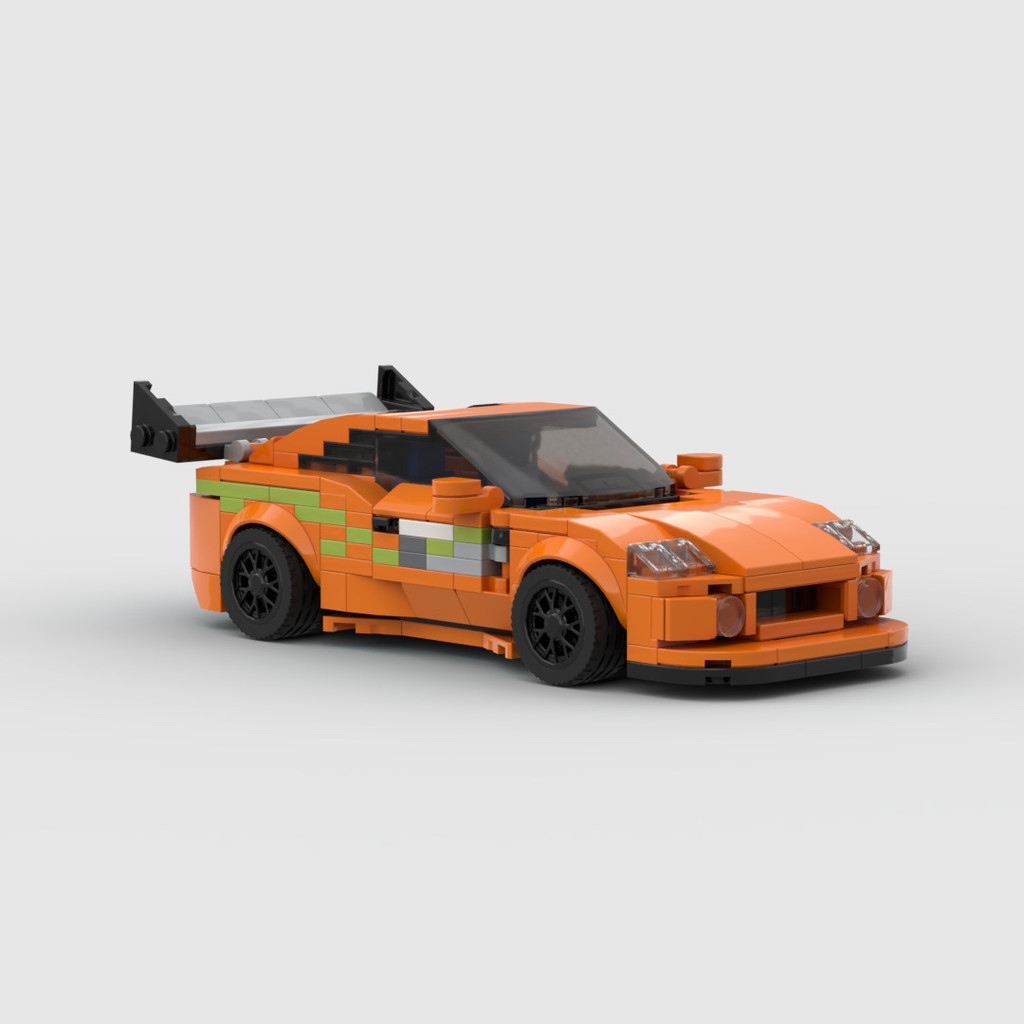 MOC Building Blocks ปริศนาสร้างสรรค์ Supra MK4 Supra MK4 รุ่นสีส้ม speed Series JDM ขายร้อน 9 * 3072