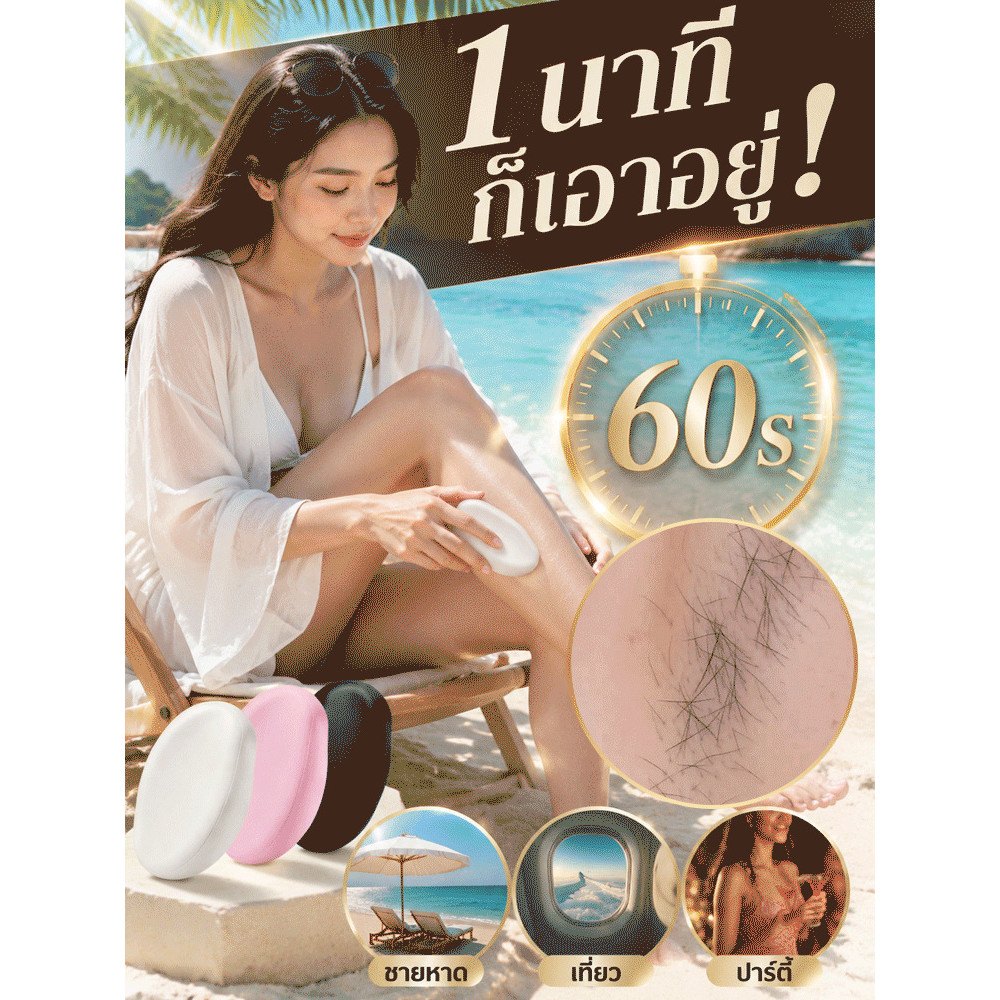 เครื่องกําจัดขนแบบแมนนวล ฮัน จิเลี่ยน เครื่องโกนหนวดนาโนช่วยยับยั้งการกําจัดขนได้ยาวนาน