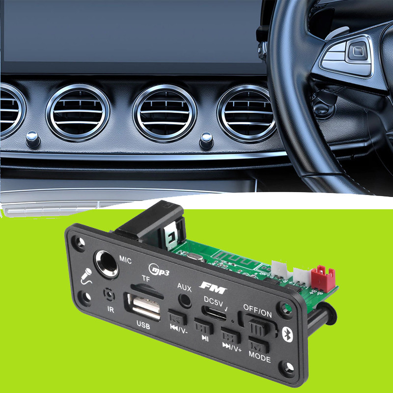 2*3W MP3 บลูทูธเครื่องขยายเสียงถอดรหัสคณะกรรมการพร้อมไมโครโฟนแจ็ค MIC BT 5.3 Lossless U ดิสก์ TF Car