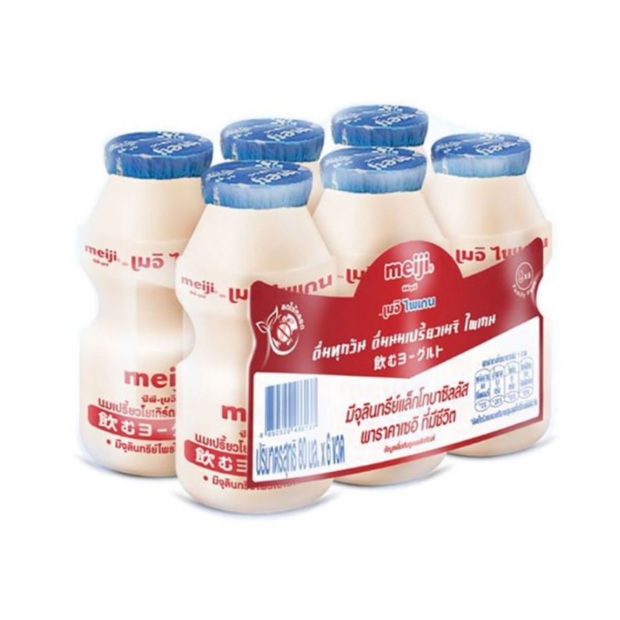 เมจิ ไพเก้นโพรไฟว์นมเปรี้ยว Meiji Paigen Drinking Yoghurt Plain 80ml. Pack6