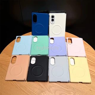 สําหรับ Samsung Galaxy Z พับ 8 5G 2026 กรณีหนังธรรมดาแหวนแม่เหล็กเพลากลางปกป้องปลอกสําหรับ ZFold Fold8 หน้าจอแม่เหล็กฟิล์มป้องกัน