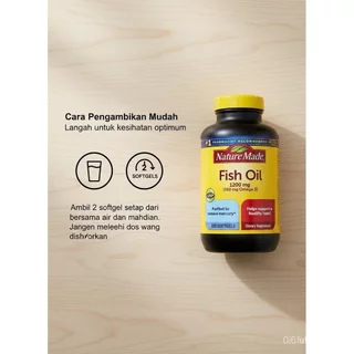 Nature Made Fish Oil 1200mg 220 Softgels Heart Brain Support Omega 3 EPA DHA น้ํามันปลาธรรมชาติ EXP 2028 5RVP BPYP