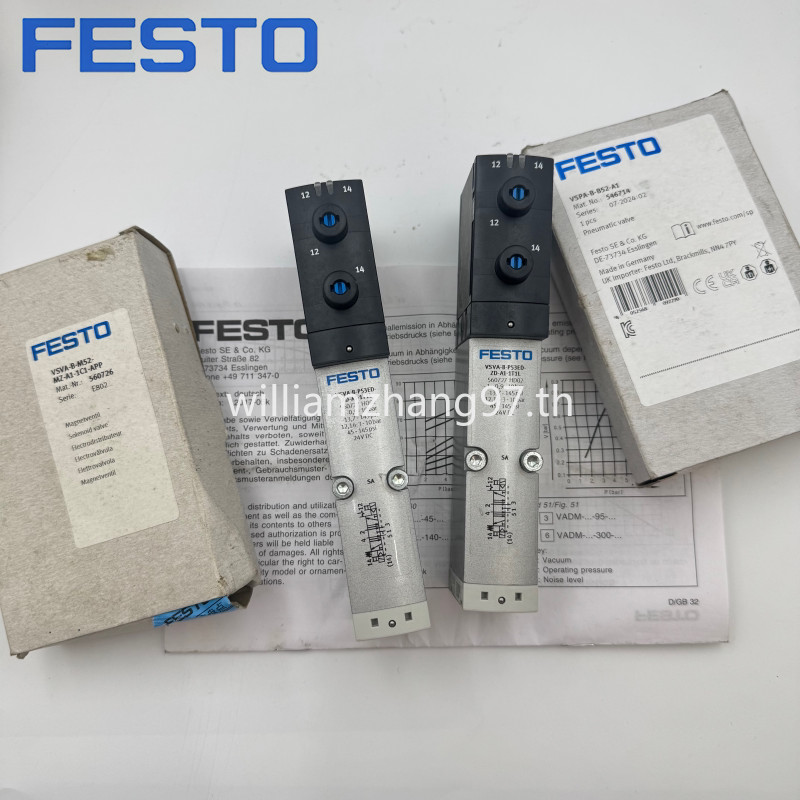 โซลินอยด์วาล์ว Festo VSVA-B-T32U-P53E-T32F-P53C-D52-B52-ZD-A1-A2-1T1L