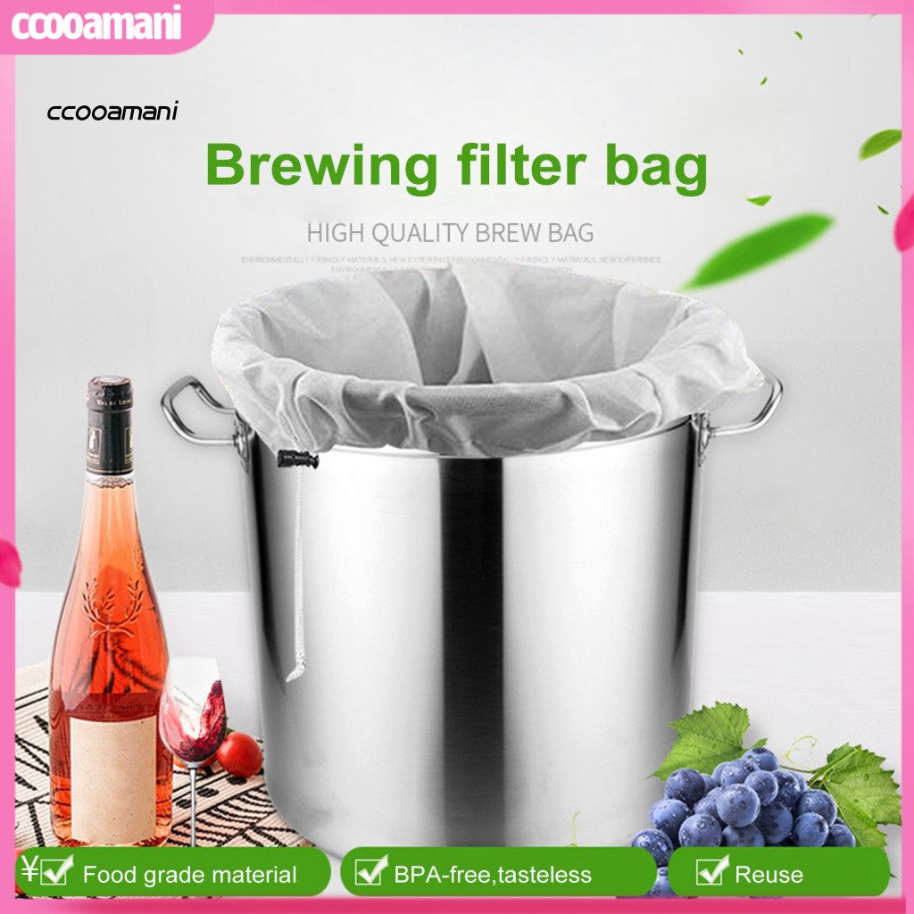 ซีซียูมานี| Reusable Brewing กระเป๋าความจุ Grain Brewing กระเป๋ากรองแบบใช้ซ้ําได้ 250 ไมครอนกรองตาข่