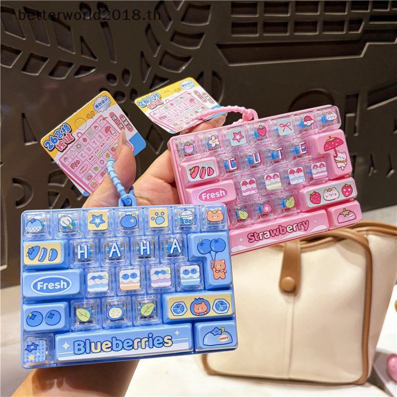 [bet] 26 Key Cli Fidget Dpression ของเล่นแบบพกพา Anti-Anxiety กระเป๋าจี้ Mini ความเครียดบรรเทาของเล่