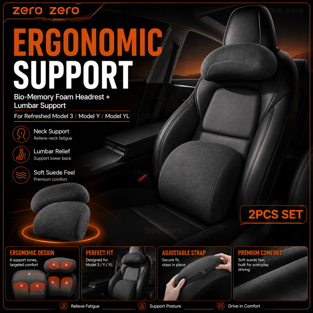 สําหรับ Tesla รุ่น YL รุ่น 3 Highland รุ่น Juniper Y Headrest Lumbar Support หมอนคอเบาะรองนั่งอุปกรณ์เสริม Zero Zero Zero