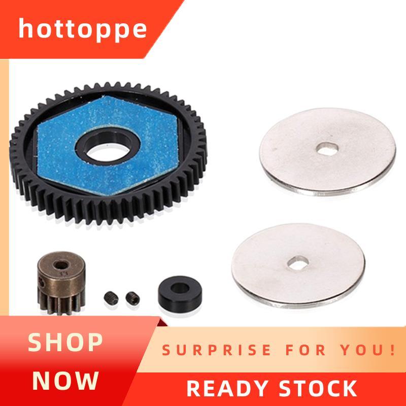 hottoppe56T Spur Gear เปลี่ยน 56T Spur Gear 13T เกียร์มอเตอร์เกียร์ชุดสําหรับ 1/10 RC Crawler รถ SCX