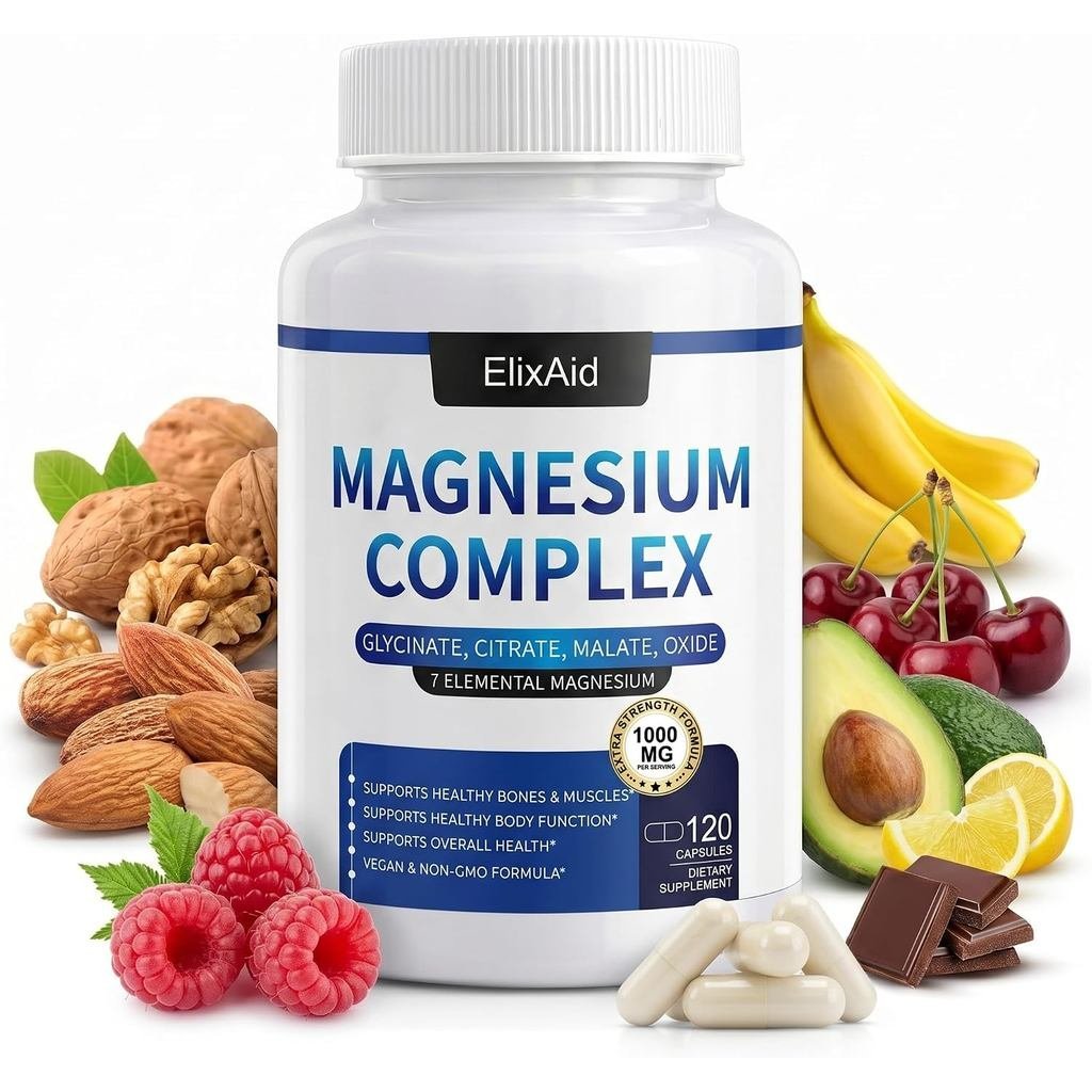 Magnesium Complex for Women & Men 1000mg 7in1 Magnesium (Glycinate Citrate & Malate) แคปซูลสําหรับพอ