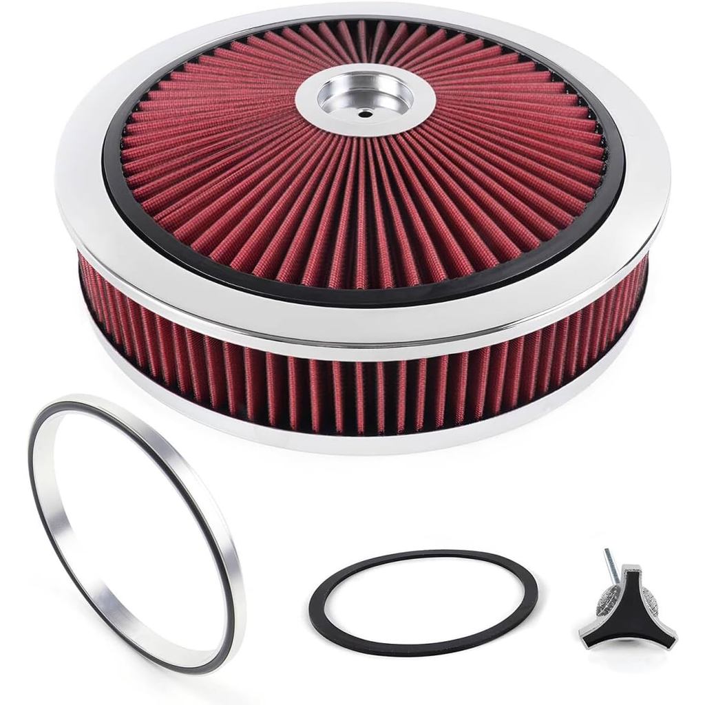 14 "X 3 "รอบ Air Cleaner ชุดกรองและอลูมิเนียม Air Cleaner Spacer 1/4 นิ้วสําหรับ Caburetor ฝาปิด 5-1