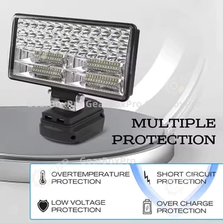 โคมไฟ LED 8 นิ้ว สปอร์ตไลท์พกพา ไฟฉายแรงสูงกลางแจ้ง ใช้กับแบตเตอรี่ Makita พร้อมพอร์ต USB สำหรับแคมป์และตกปลา