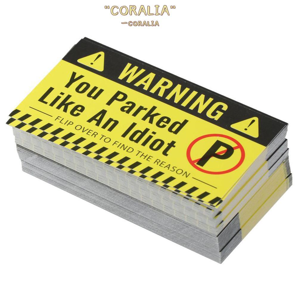 CORALIA 100 ชิ้นการ์ดที่จอดรถ, กระดาษแข็ง Multi Violation Reasons การ์ดจอดรถไม่ดี, คุณจอดเช่นการ์ด I