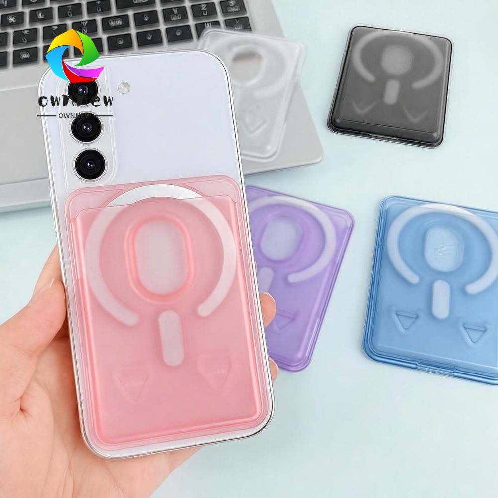 OWNNEW Phone Magnetic Card Holder,อะคริลิคใสสําหรับ MagSafe Wallet, Scratch-proof Matte Color ทนทานโทรศัพท์ Card Bag สําหรับ 17 16 15 14 13 12 11