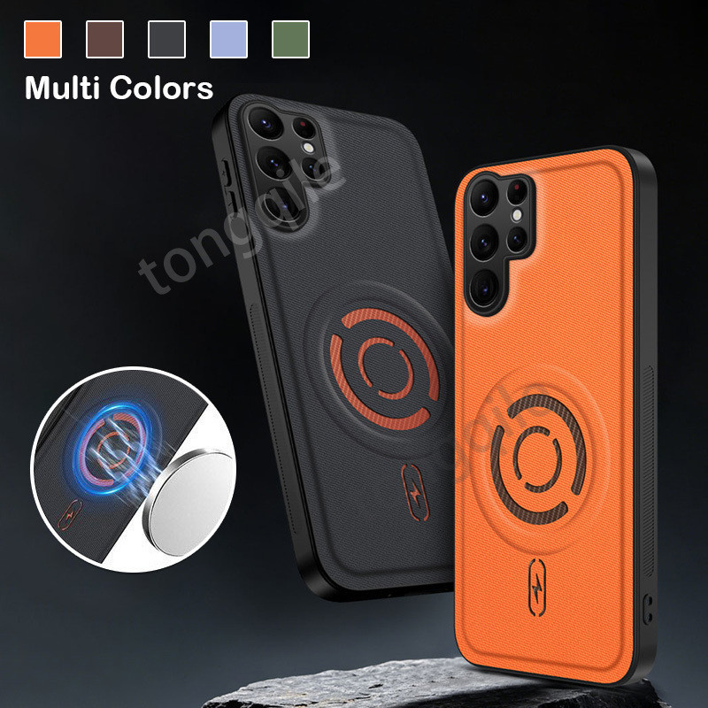 SAMSUNG สําหรับSamsung Galaxy S26 S25 S24 Plus Ultra FE S26Ultra 5G 2026 เคสโทรศัพท์ปกหลังกันชนกันกระแทกหนังหรูหราไม่มีลายนิ้วมือAnti Drop Soft TPU Edge DJEU