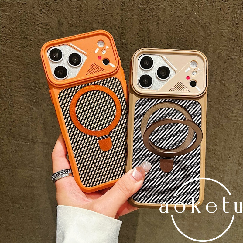 หรูหราคาร์บอนไฟเบอร์ลาย ข-แหวน วงเล็บวงกลมเคสโทรศัพท์แม่เหล็กเหมาะสําหรับ ไอโฟน 11 12 13 14 15 16 17 มือโปร สูงสุด รวมทุกอย่างฝาครอบซิลิโคนป้องกันการตก