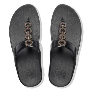 FITFLOP COMM-FINO SPARKLE TOE-THONGS รองเท้าแตะแบบหูหนีบผู้หญิง รุ่น CC6-090 สี ALL BLACK