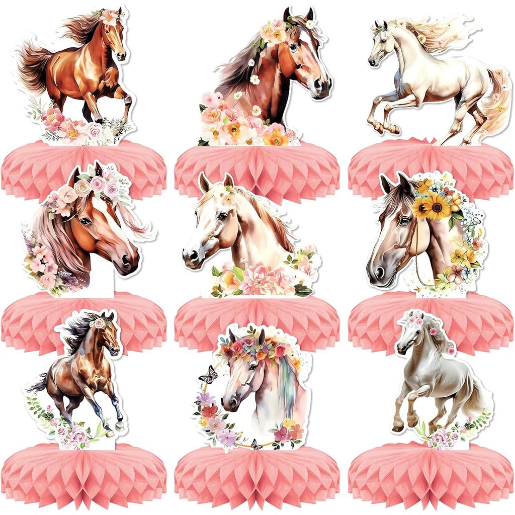 9 PCS Cowgirl Party ตกแต่ง,KSPE Cowgirl รังผึ้ง Centerpieces สําหรับตาราง Centerpieces, 3D Cowgirl &