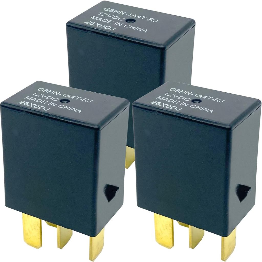 รีเลย์ G8HN-1A4T-RJ 3 แพ็ค – 30A 12VDC 4-Pin SPST รีเลย์ยานยนต์ – เข้ากันได้กับรถยนต์และรถจักรยานยนต