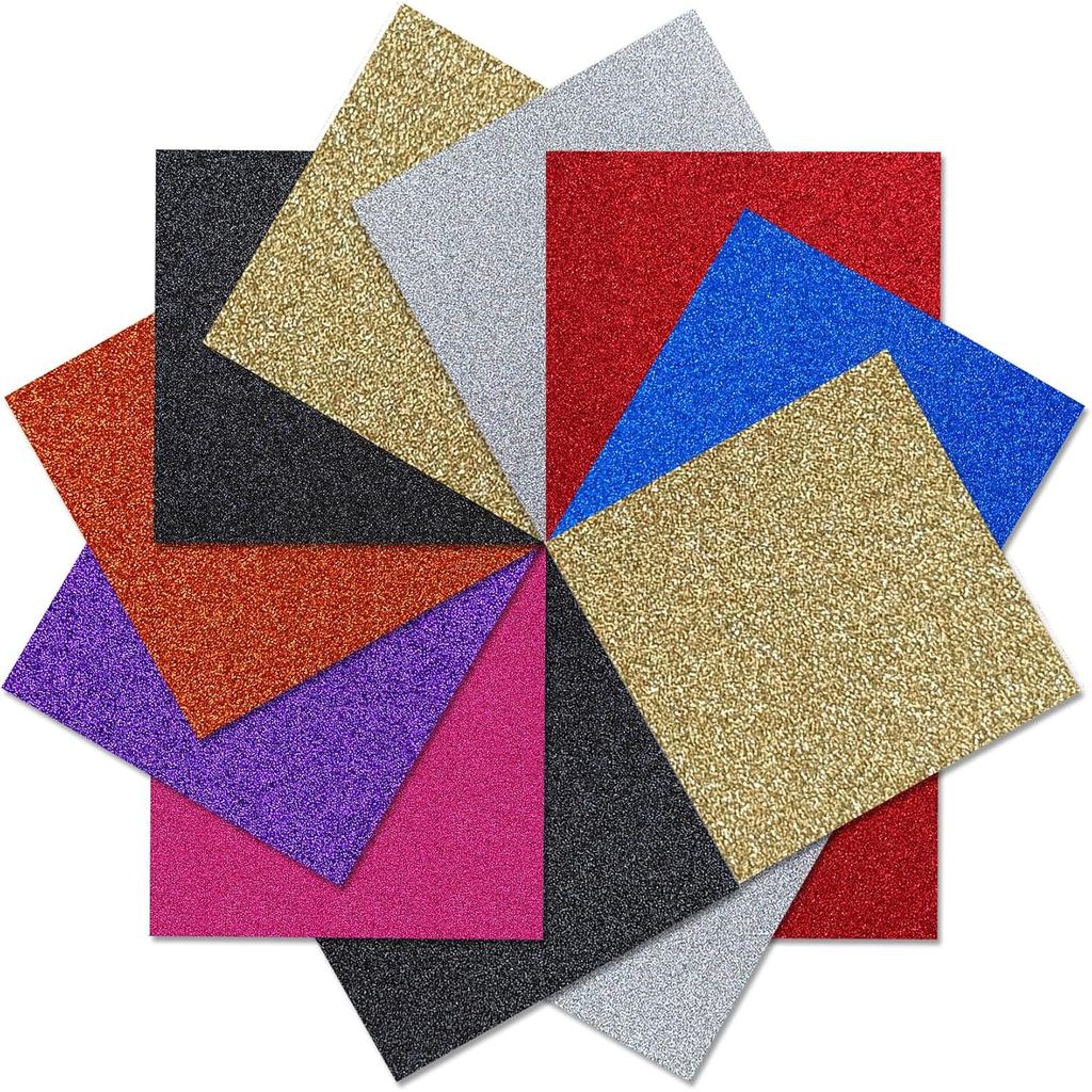 YZH Crafts Glitter Cardstock Paper, No-Shed Shimmer Glitter Papers, Cut Craft และ DIY Projects Card 