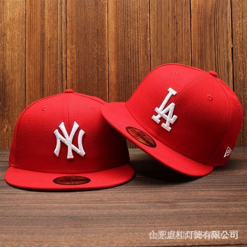 หมวกฮิปฮอป M.LB L. หมวกเบสบอลแบบปิดเต็ม 59 ff. t และ Yankees Red Hat Ny ETRA O6E5