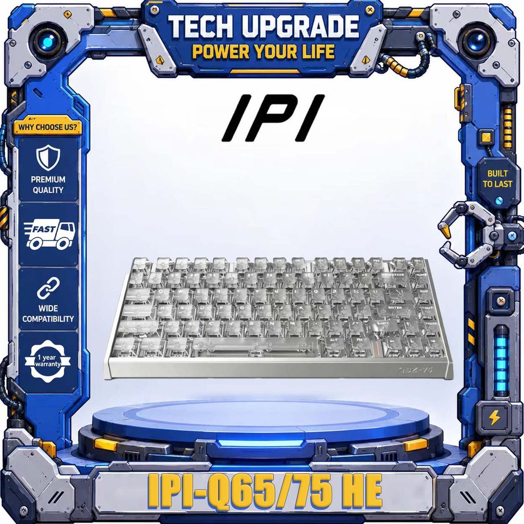 IPI-Q65/75 HE คีย์บอร์ดแม่เหล็ก 8000Hz Polling Rate 0.01 มม.RT Rapid Trigger อลูมิเนียมปะเก็นคีย์บอร์ดเกม Valorant CS2 คีย์บอร์ดแบบมีสาย