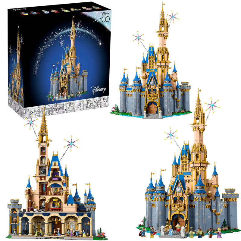 เข้ากันได้กับเลโก้บล็อกตัวต่อ 43222 Princess Series Cinderella Disney Castle การศึกษาประกอบของเล่น