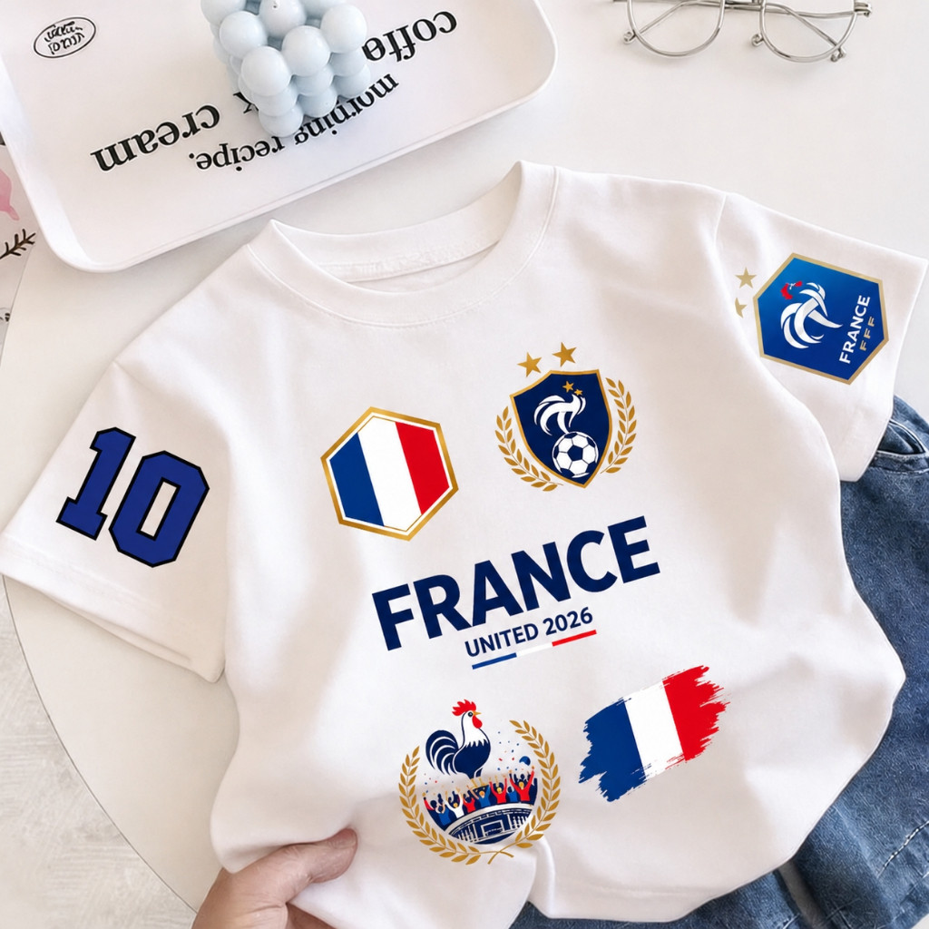 2026 world cup jersey เสื้อยืดเด็กแขนสั้น เสื้อกีฬาแฟชั่นเด็ก ผ้าฝ้าย 100% ใส่สบาย เหมาะสำหรับเด็กอายุ 1-12 ปี