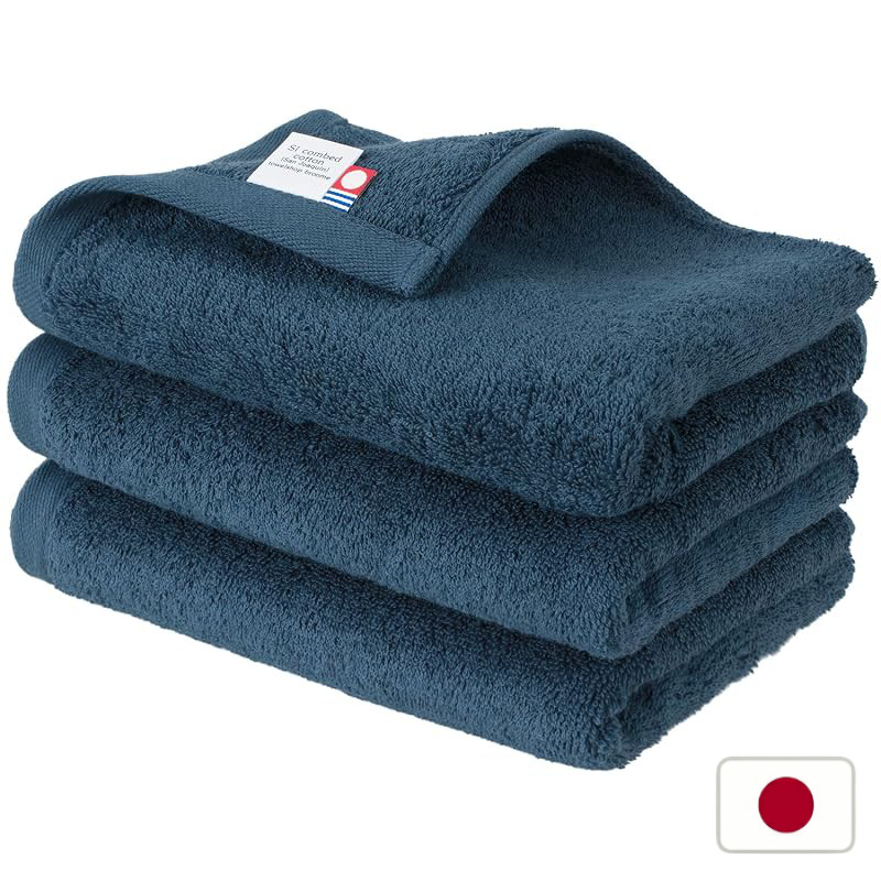Bloom Imabari Towel Leon Face Towel Set of 3 (Black)From Japan
