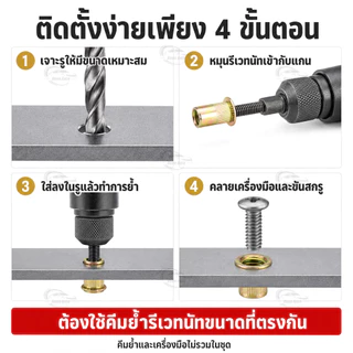 รีเวทนัท ชุบซิงค์รุ้ง หัวน็อตรีเวท 150ชิ้น M3 M4 M5 M6 M8 M10 เหล็กชุบซิงค์กันสนิม ใช้ยึดแผ่นโลหะ ทำเกลียวใน งานช่าง DIY