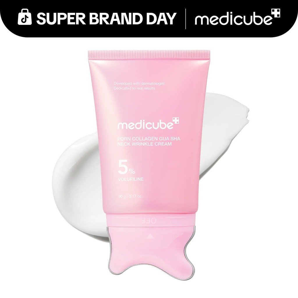 [ใหม่][medicube]PDRNCollagenGuaShaNeckWrinkle|เครื่องนวดพร้อมVolufiline5%+PDRN ในตัว|กระชับ,คอนทัวร์