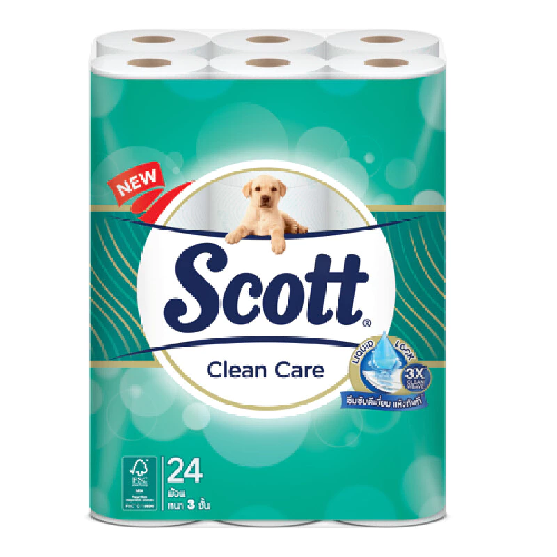 SCOTT กระดาษชำระ ขนาดจัมโบ้ รุ่น Clean Care (แพ็ค 24 ม้วน)