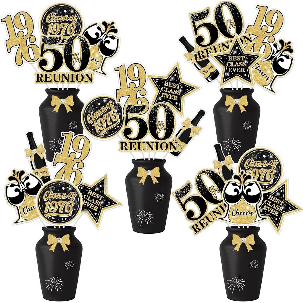 50th Class Reunion ตกแต่ง Class of 1976 ตาราง Centerpiece 1976 High School Reunion Party Supplies สํ