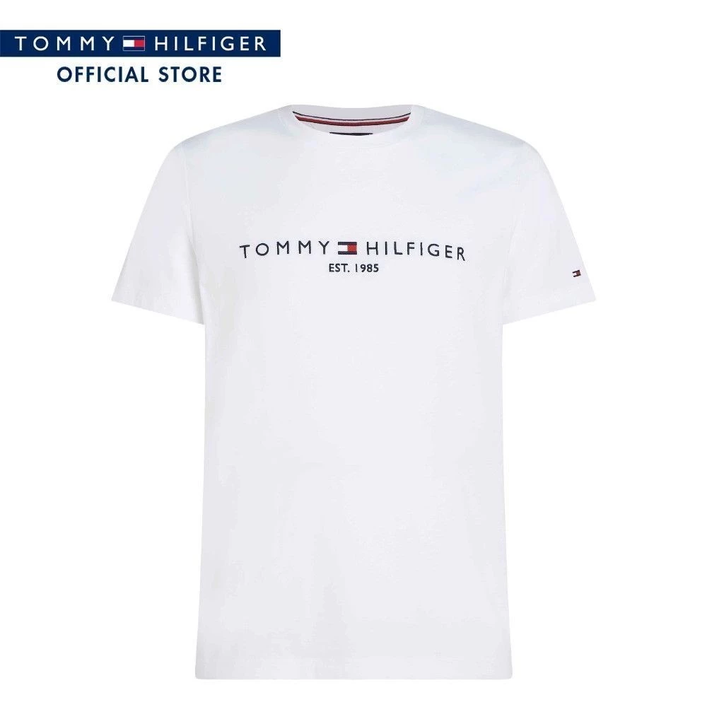 Tommy Hilfiger เสื้อยืดผู้ชาย รุ่น MW0MW16171 YBR - สีขาว ทรง Slim Fit