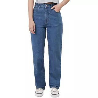 LEE กางเกงยีนส์ผู้หญิง เอวสูง ทรงกระบอก Kara รุ่น LE S126WKARF10 สียีนส์กลาง