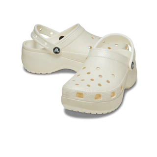 CROCS รองเท้าลำลองผู้หญิง CLASSIC PLATFORM GLITTER CLOG รุ่น 2072410WV - CHALK