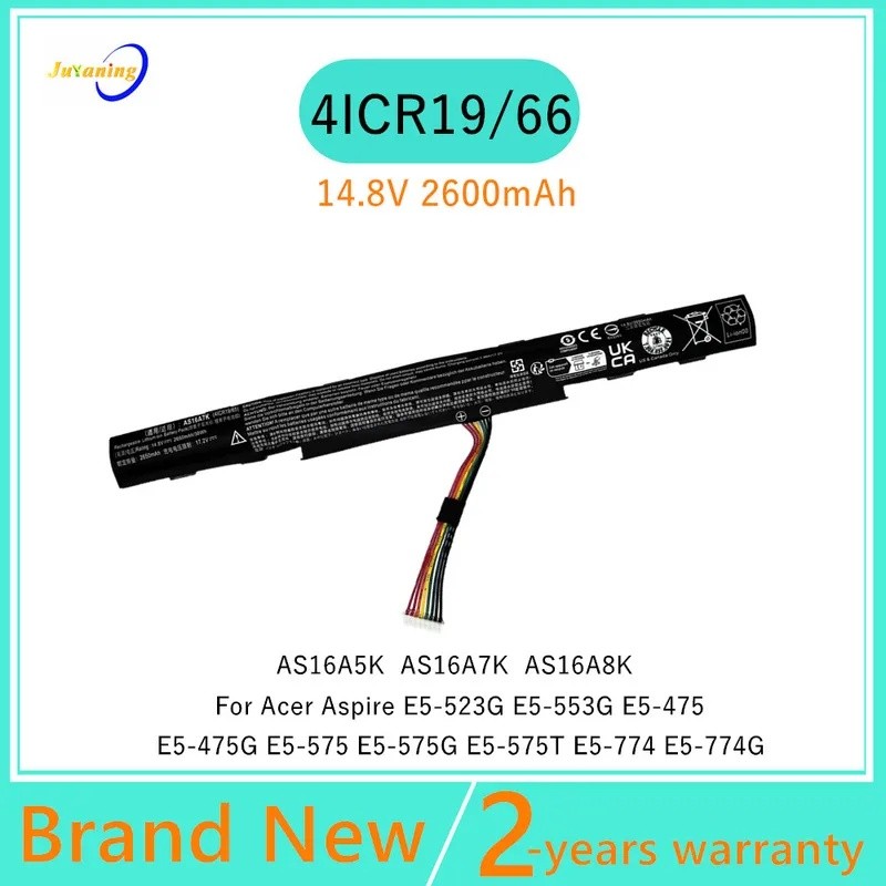 4ICR19/66 AS16A5K แบตเตอรี่แล็ปท็อปสําหรับ Lenovo Aspire E5-475G E5-523G E5-553G E5-475 AS16A7K E5-5