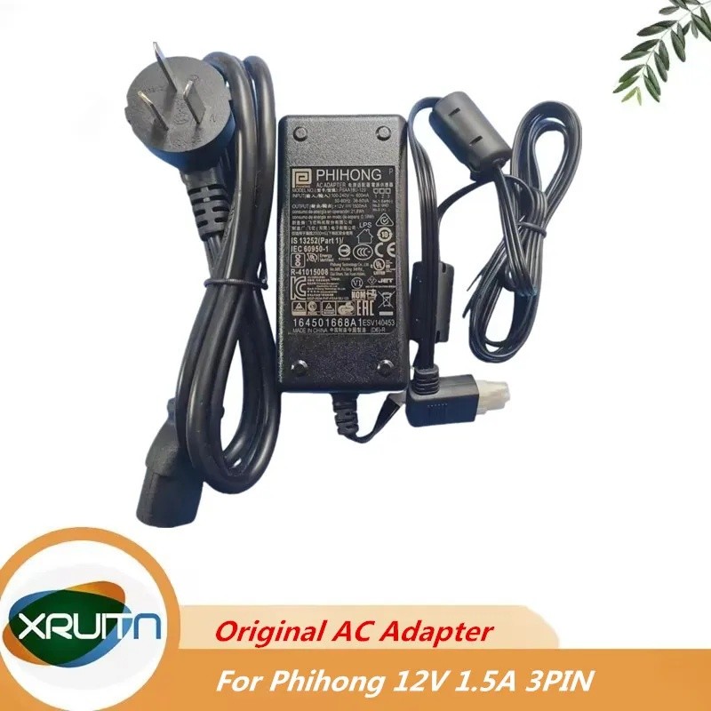 ของแท้ Phihong 12V 1500mAh AC Adapter Charger สําหรับ Datalogic Magellan 8400 / 9400 PSAA18U-120 แหล