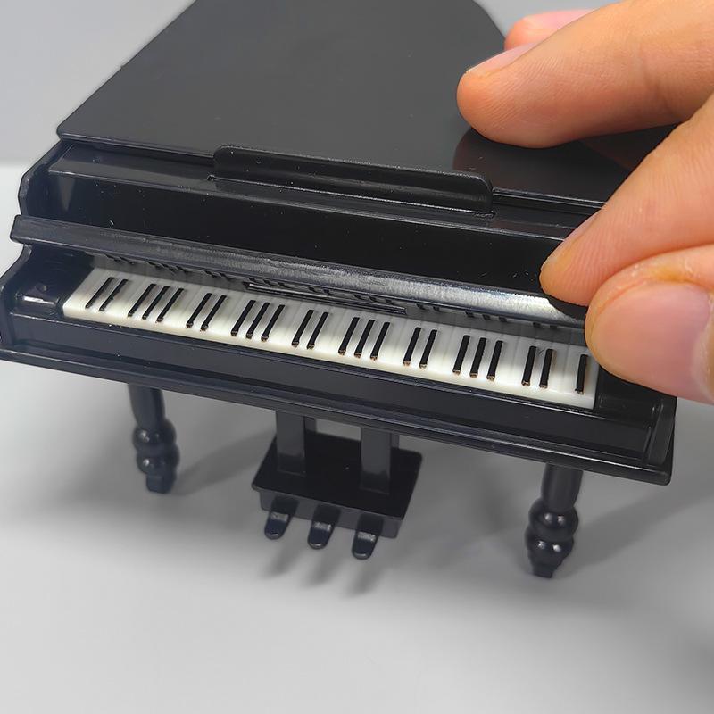 AmongSpring>Miniature Dollhouse Upright Grand Piano 1 ชุดจําลองเฟอร์นิเจอร์รุ่นปลอดสารพิษ Photo Prop