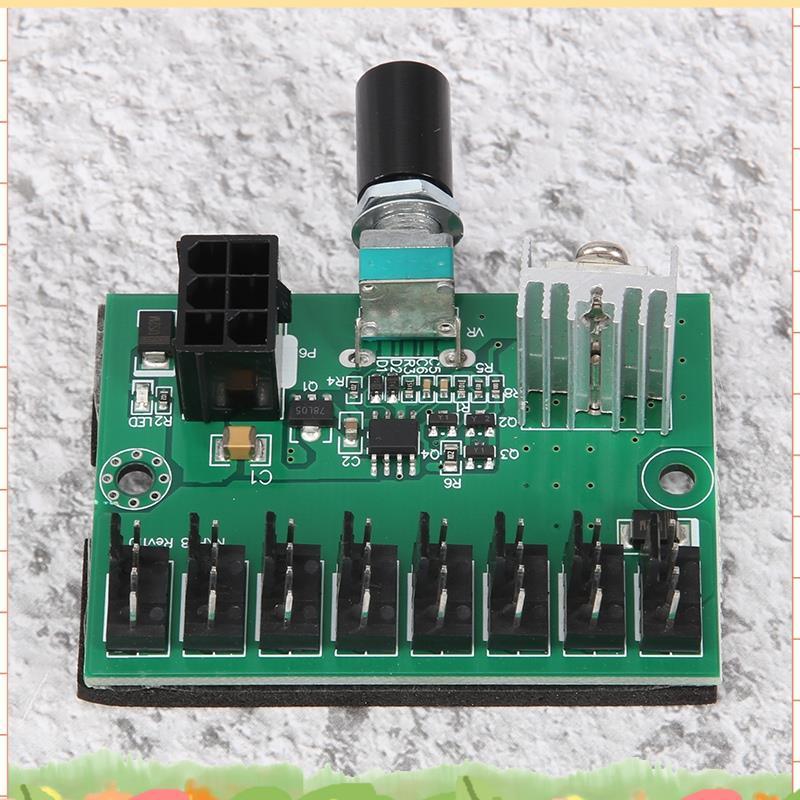 เคสคอมพิวเตอร์ 12V Miner Fan Speed Controller 8-Channel Fan Hub PWM High-Power Violent Fan Controlle