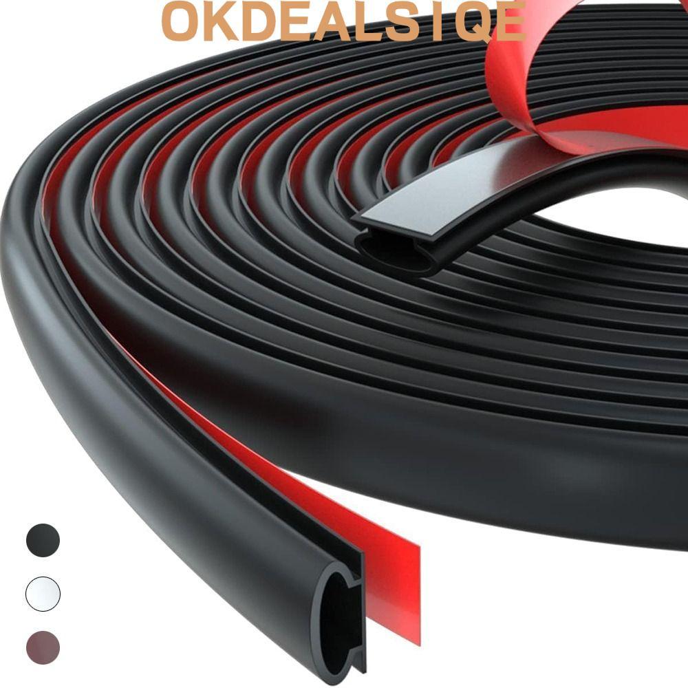 OKDEALS1QE 6m เครื่องปอกสภาพอากาศ,แถบซีลประตูยาง D-Shape คุณภาพสูง Soundproofing Windproof Self-กาว Draught Excluder ในครัวเรือน