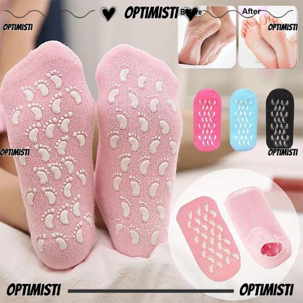 OPTIMISTIVF Feet Lotion Socks, Dry Cracked Women Moisturizing Socks, Reusable Pedicure Repairing Spa