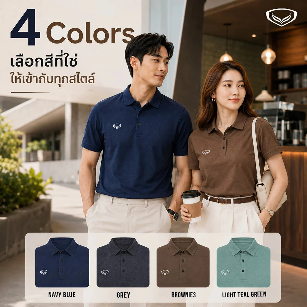 GRAND SPORT เสื้อคอปกสีล้วน รหัส : 012300