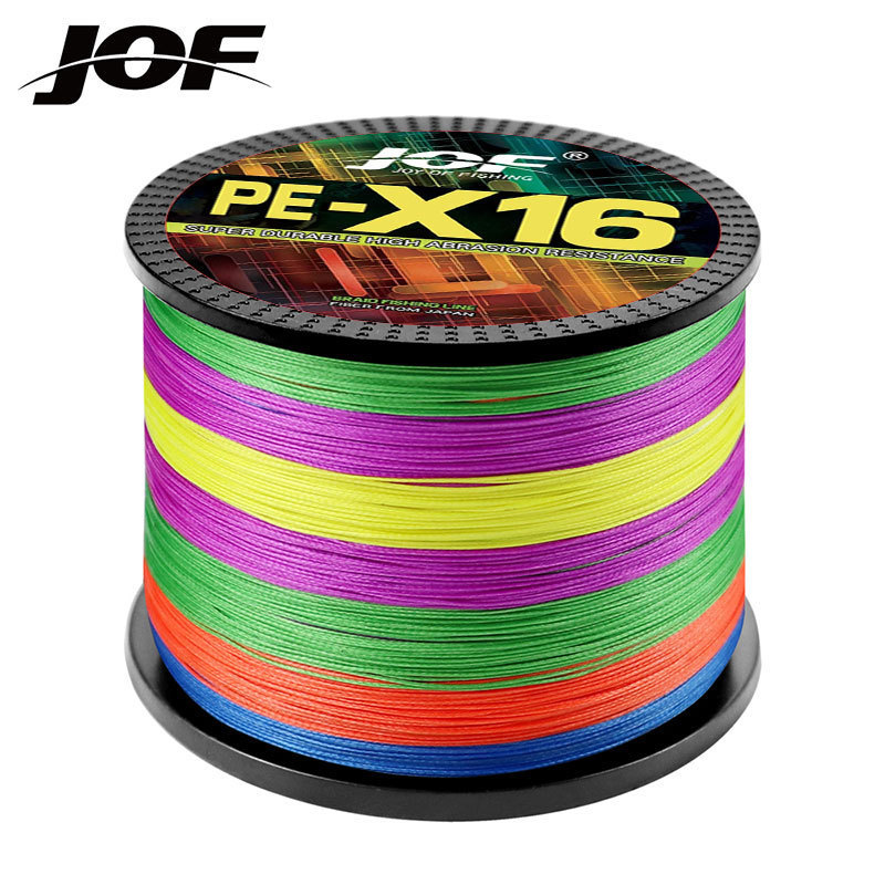 JOF 500M 16 Strands สายตกปลาถักลวดถักปลาคาร์พสายตกปลา Pe สาย PE สาย PE ทนต่อการขัดถู Zero ยืด