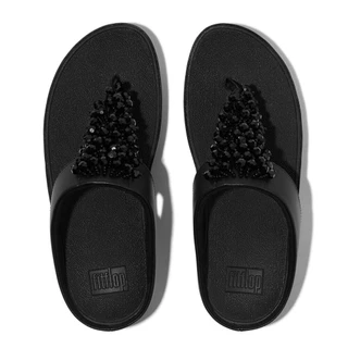 FITFLOP RUMBA BEADED TOE-POST SANDALS รองเท้าแตะแบบหูหนีบผู้หญิง รุ่น B5R-090 สี BLACK